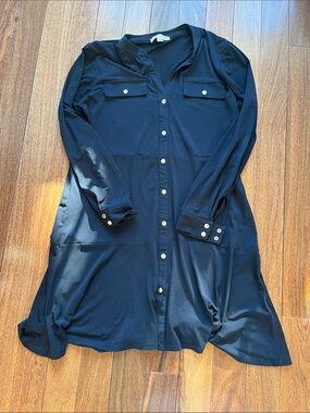 Michael Kors Navy Long Sleeve Shirt Dress